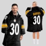 Adult 30 Pittsburgh Football Unisex Blanket Hoodie