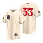 Men's Texas Rangers #53 Adolis Garcia  Cream 2023 City Connect Cool Base Player Jersey