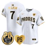 Men's San Diego Padres #7 Ha-Seong Kim For Peter & Petco Park 20th Patch Vapor Premier Limited All Stitched Cool Base Jersey