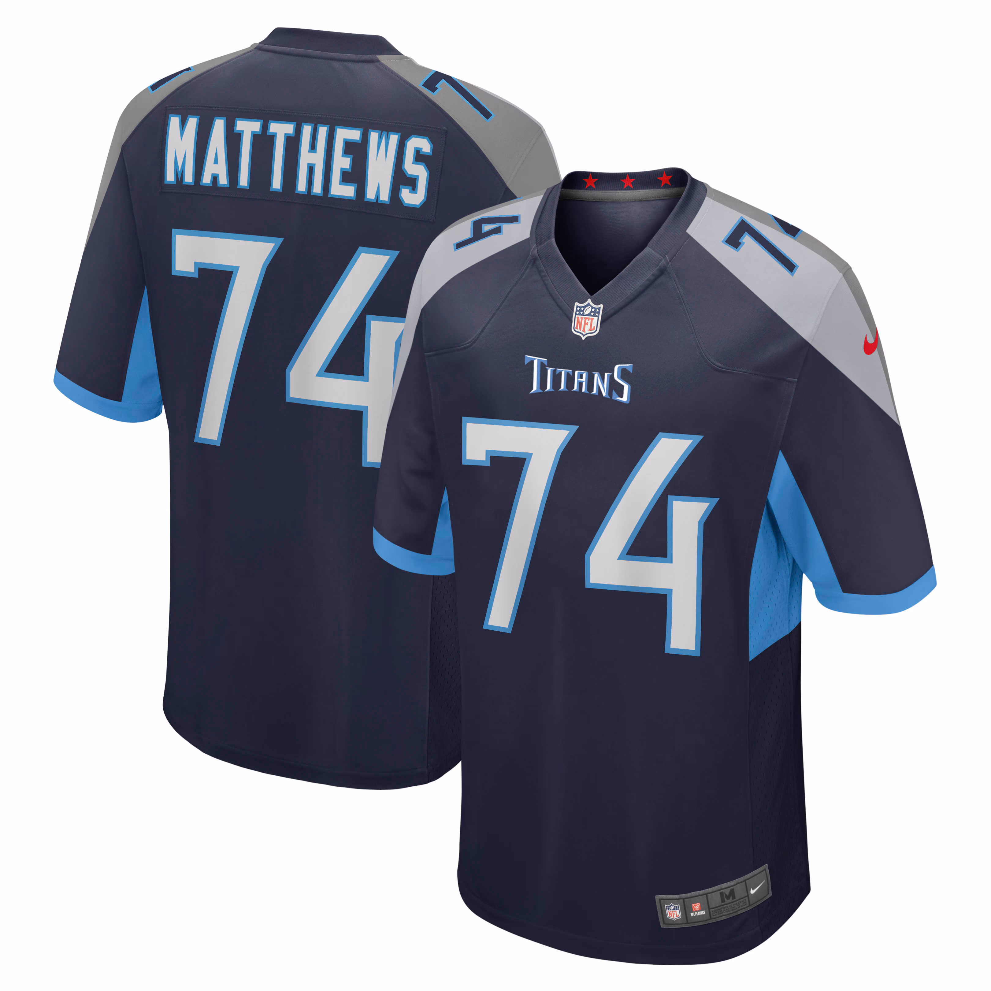 Bruce Matthews #74 Tennessee Titans Navy Retired Player Jersey