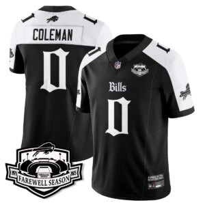 Keon Coleman #0 Buffalo Bills BUF Gothic Vapor Limited Jersey - Farewell Highmark Patch - All Stitched