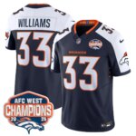 Javonte Williams #33 Denver Broncos DEN AFC West Champions Patch Vapor Limited Jersey V2 - All Stitched