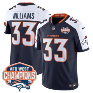 Javonte Williams #33 Denver Broncos DEN AFC West Champions Patch Vapor Limited Jersey V2 - All Stitched
