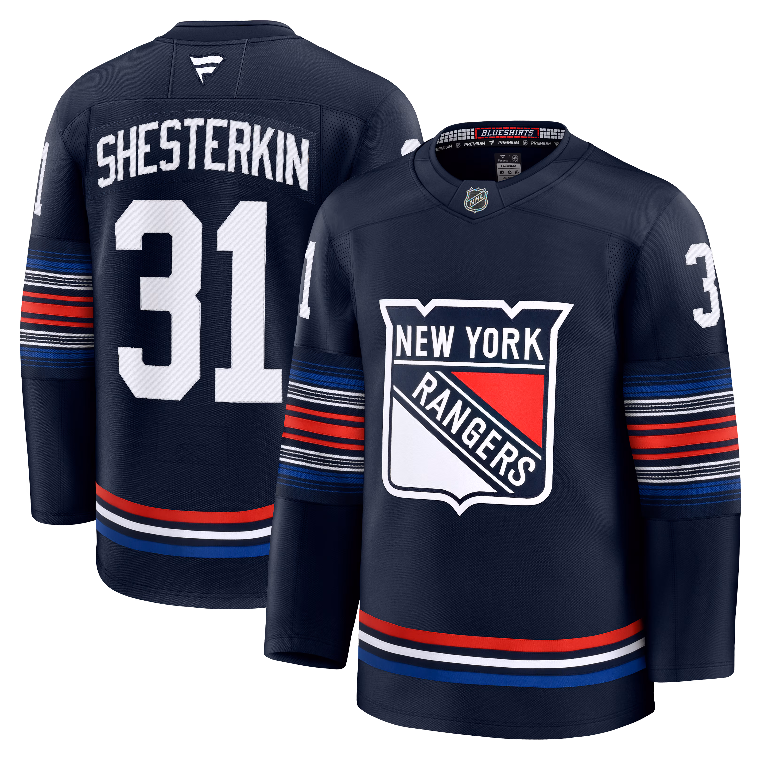 New York Rangers Igor Shesterkin #31 Fanatics Navy Alternate Premium Jersey