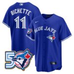 Bo Bichette  #11 Toronto Blue Jays 50th Season  Limited Jersey Stitched Royal