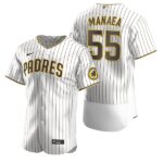 Men's San Diego Padres #55 Sean Manaea White Brown Alternate Flex Base Jersey