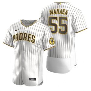 Men's San Diego Padres #55 Sean Manaea White Brown Alternate Flex Base Jersey