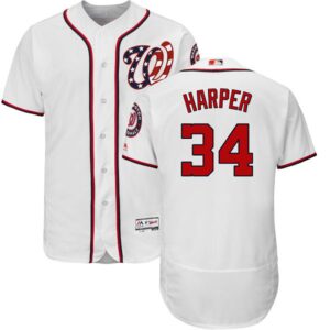 Washington Nationals #34 Bryce Harper White Flexbase Collection Stitched Jersey