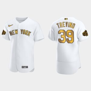 Men's New York Yankees #39 Jose Trevino 2022 All-Star Game Flex Base Jersey - White