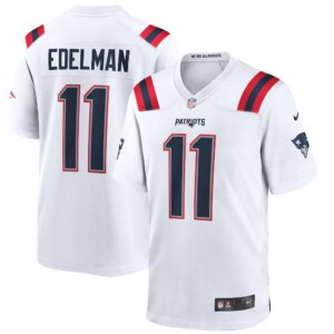 Julian Edelman #11New England Patriots White Game Jersey