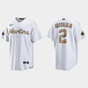 Men's Miami Marlins #2 Jazz Chisholm Jr. 2022 All-Star Game Jersey - White