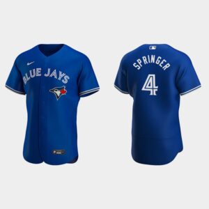 Men's George Springer #4 Toronto Blue Jays Royal Alternate Flex Base Jersey