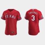 Men's Texas Rangers #3 Leody Taveras Scarlet Alternate Flex Base Jersey