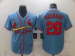 Men's St. Louis Cardinals #28 Nolan Arenado Light Blue Stitched Cool Base  Jersey
