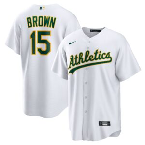 Athletics Seth Brown #15 White Home Replica Jersey