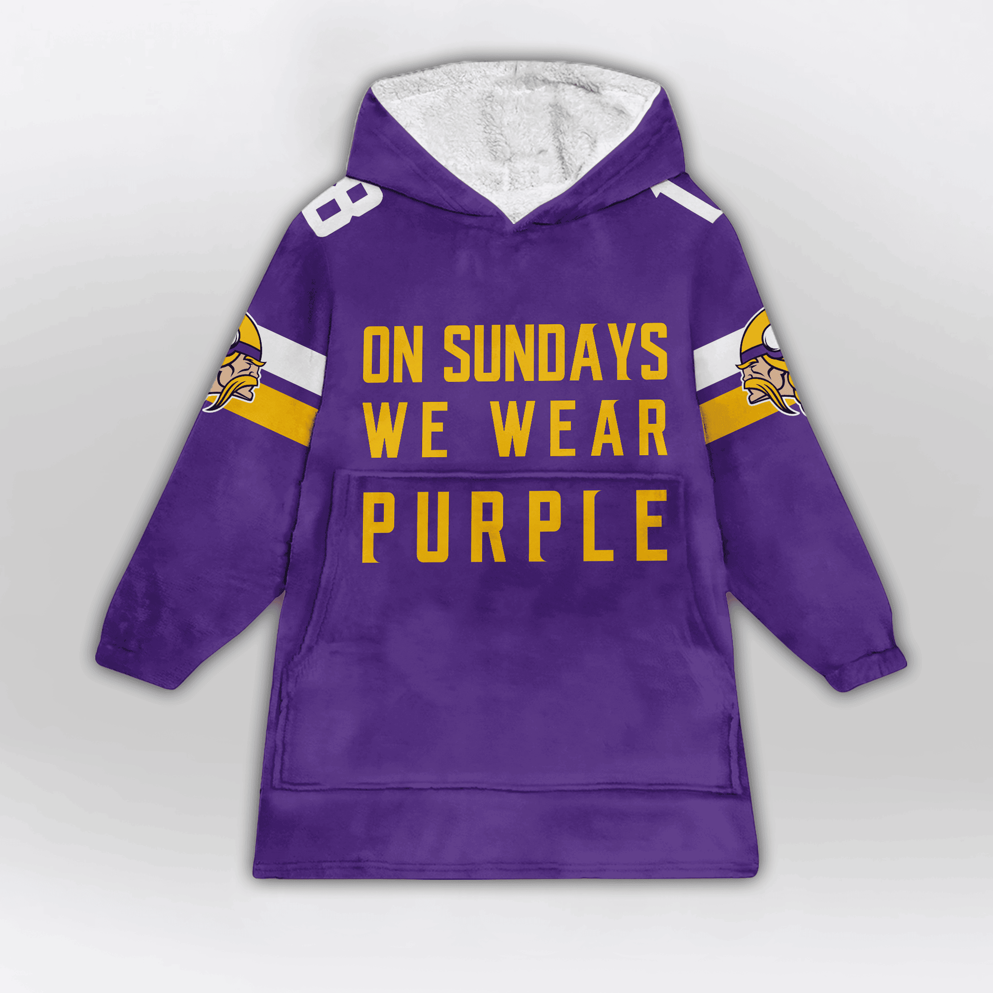 Kid 18 Minnesota Football Unisex Blanket Hoodie - Image 6