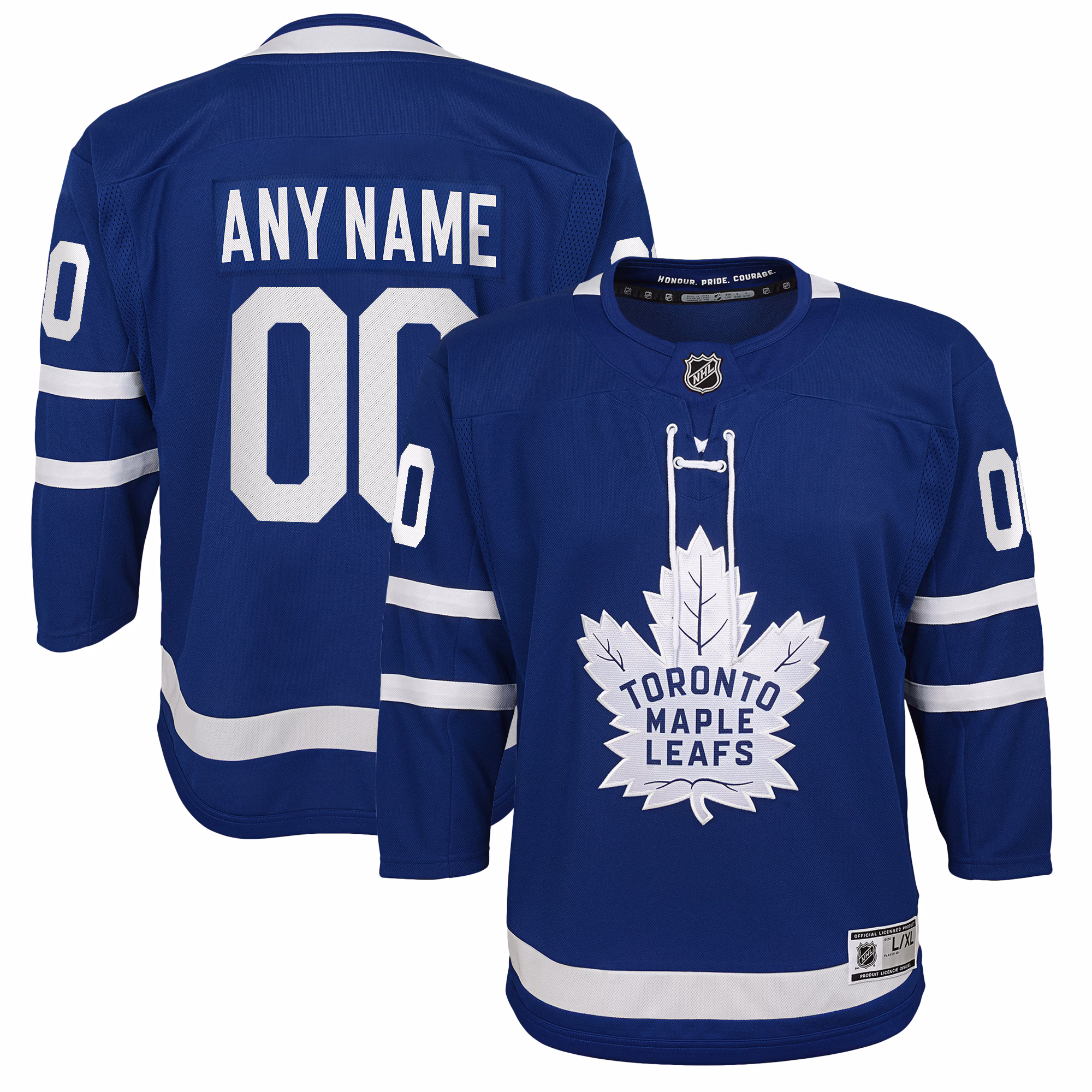 Youth Toronto Maple Leafs Blue Home Premier Custom #00 Jersey