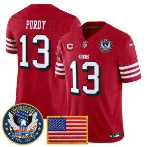 Brock Purdy #13 San Francisco 49ers United States 250th Anniversary Patch Vapor Limited Jersey - All Stitched