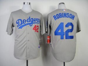 Los Angeles Dodgers #42 Jackie Robinson Grey Cool Base Stitched Jersey