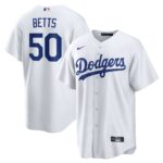 Men's Los Angeles Dodgers Mookie Betts  White Home Replica Player Name Jersey