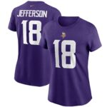 Women's Justin Jefferson Purple Minnesota Vikings Name & Number T-Shirt