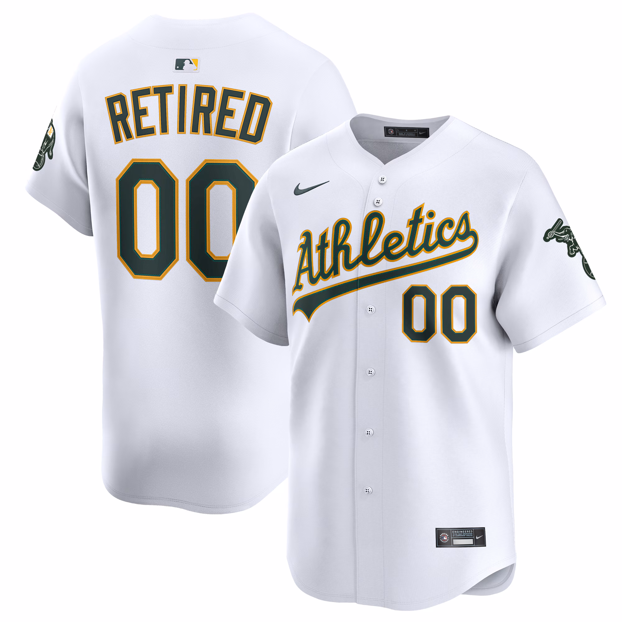 Athletics White Home Limited Pick-A-Player Retired Roster Jersey
