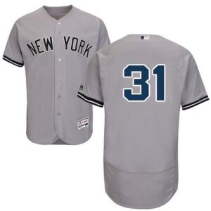New York Yankees #31 Aaron Hicks Grey Flexbase Collection Stitched Jersey