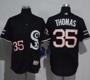 Chicago White sox #35 Frank Thomas Black New Flexbase Collection Stitched Jersey