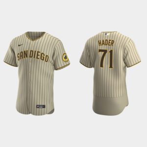 Men's San Diego Padres #71 Josh Hader Flex Base Alternate Jersey - Tan Brown