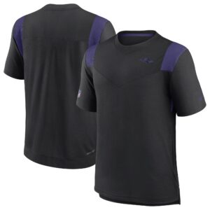 Men's Black Baltimore Ravens Sideline Tonal Logo Performance Player T-Shirt
