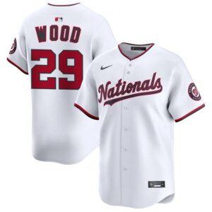 Men's Washington Nationals James Wood #29  White Jersey
