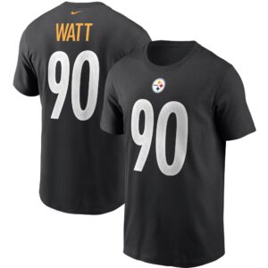 Men's T.J. Watt Black Pittsburgh Steelers Name & Number T-Shirt