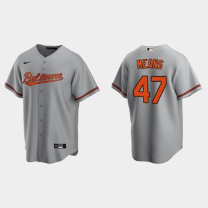 Men's Baltimore Orioles #47 John Means Gray Road Jersey