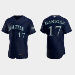Men's Seattle Mariners #17 Evan Haniger 2022 Draft Jersey Navy Alternate