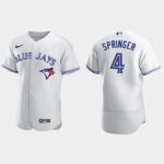 Men's George Springer #4 Toronto Blue Jays White Home Flex Base Jersey