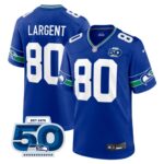 Seattle Seahawks Steve Largent #80 Royal Alternate 50th Season Game Jersey