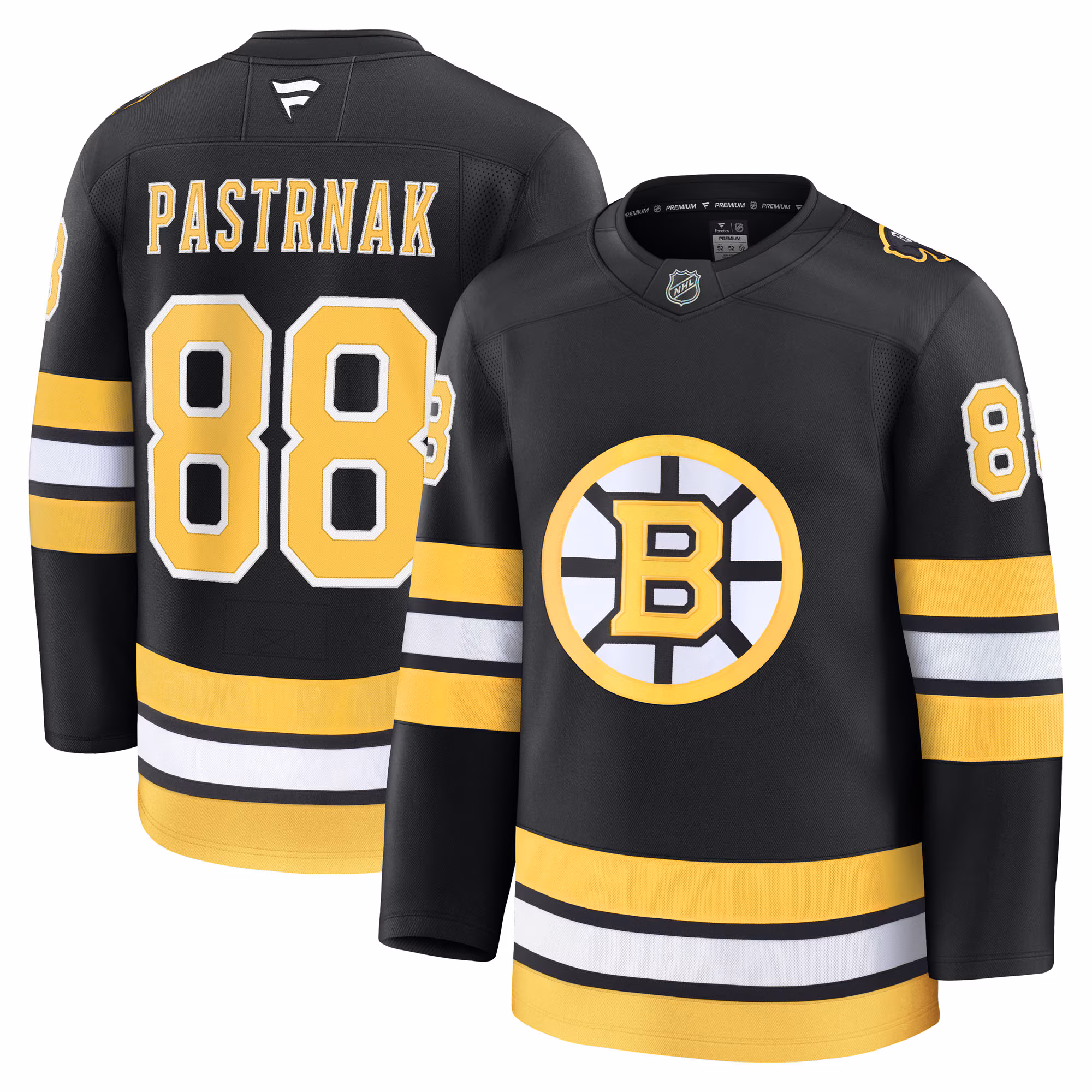 Boston Bruins David Pastrnak #88 Fanatics Black Home Premium Player Jersey