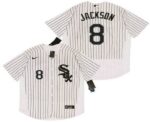 Men's Chicago White Sox #8 Bo Jackson White Pinstripe Stitched Flex Base  Jersey