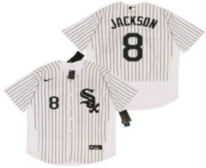 Men's Chicago White Sox #8 Bo Jackson White Pinstripe Stitched Flex Base  Jersey