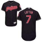 Cleveland Indians #7 Kenny Lofton Navy Blue Flexbase Collection Stitched Jersey