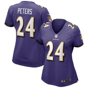 Marcus Peters Baltimore Ravens  Women's Game Jersey - Purple