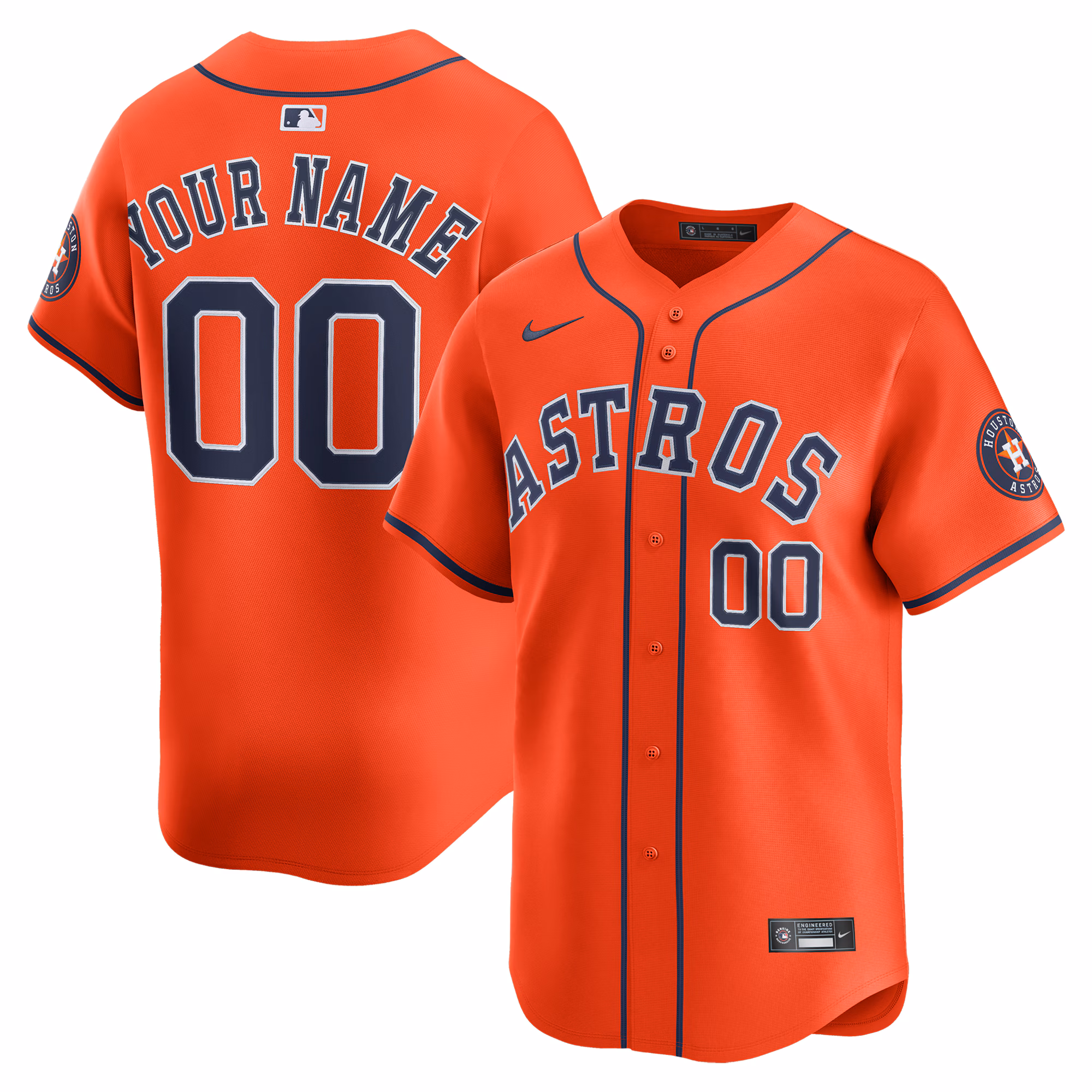 Houston Astros Orange Alternate Limited Custom #00 Jersey