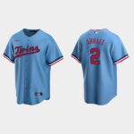 Men's Minnesota Twins #2 Luis Arraez Cool Base Alternate Jersey - Light Blue