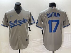 Men's Los Angeles Dodgers #17  Grey Shohei Ohtani Jersey