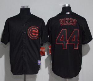 Chicago Cubs #44 Anthony Rizzo Black Strip Stitched Jersey