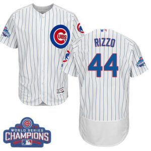 Chicago Cubs #44 Anthony Rizzo White Flexbase Collection 2016 World Series Champions Stitched Jersey
