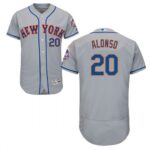 Men's New York Mets #20 Pete Alonso Majestic Gray Flex Base Road Collection Jersey