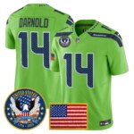 Sam Darnold #14 Seattle Seahawks United States 250th Anniversary Patch Vapor Limited Jersey - All Stitched