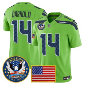 Sam Darnold #14 Seattle Seahawks United States 250th Anniversary Patch Vapor Limited Jersey - All Stitched