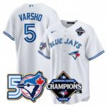 Daulton Varsho #5 Toronto Blue Jays 50th American League Champions Jersey Stitched White